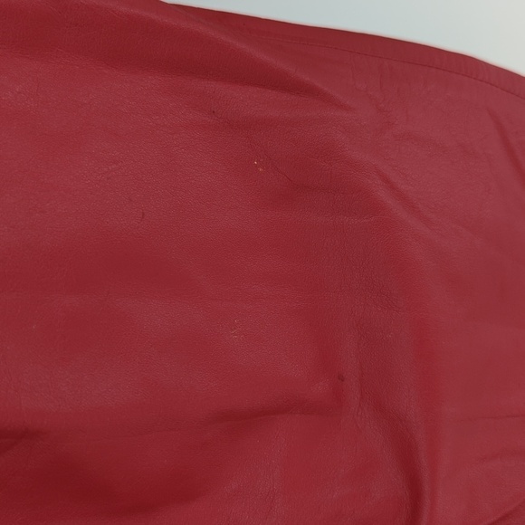 Women's West Bay Top Grain Genuine Leather Straight Leg Pant Red 10 western - Picture 9 of 12